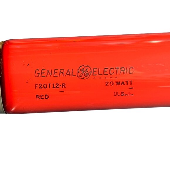 Vintage General Electric GE RARE Red Fluorescent Tube Light Bulb F20T12-R 20 Wat - Picture 3 of 4